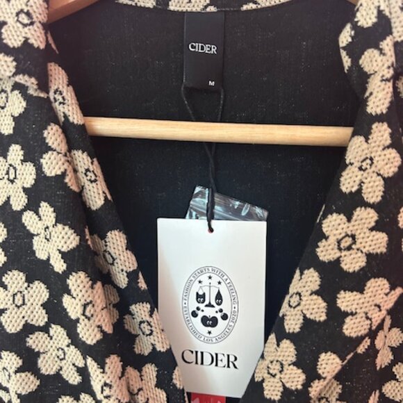 CIDER Collar Floral Wide Leg Jumpsuit - M - Picture 2 of 11